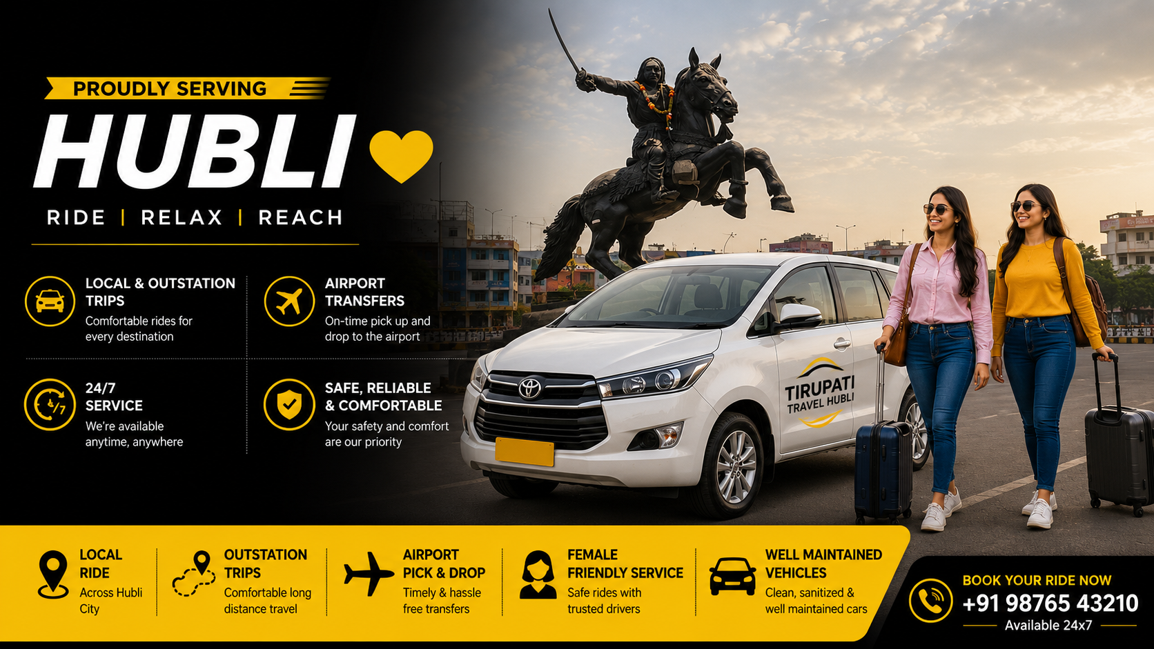Tirupati Cabs Hubli - Premium Taxi Services